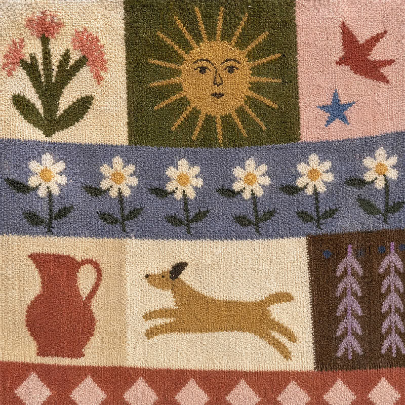 Ownkoti Puppy Pattern Patchwork Fringe Throw Blanket - image 3