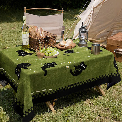 Ownkoti Playful Cat Garden Waterproof PVC Tablecloth - image 1