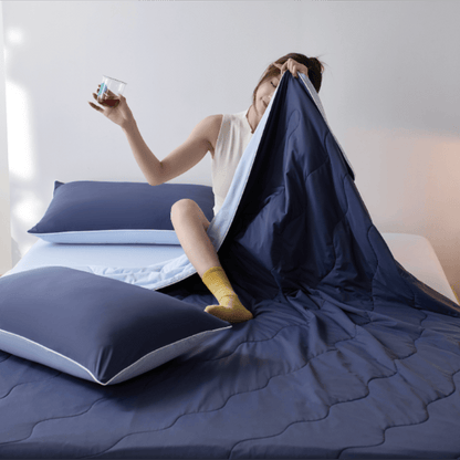 Ownkoti Double-Sided Cooling Lightweight Summer Comforter - Navy Blue - 79" × 91"  - image 6