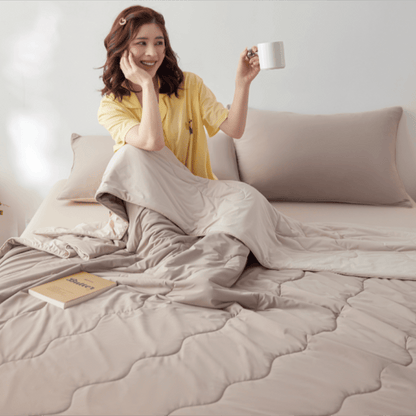 Ownkoti Double-Sided Cooling Lightweight Summer Comforter - Latte Beige - 79" × 91"  - image 8