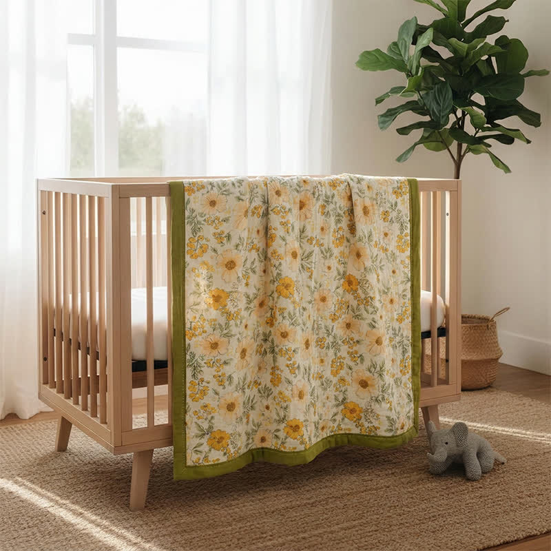 Ownkoti Meadow Bloom Yellow Cotton Gauze Blanket - image 5