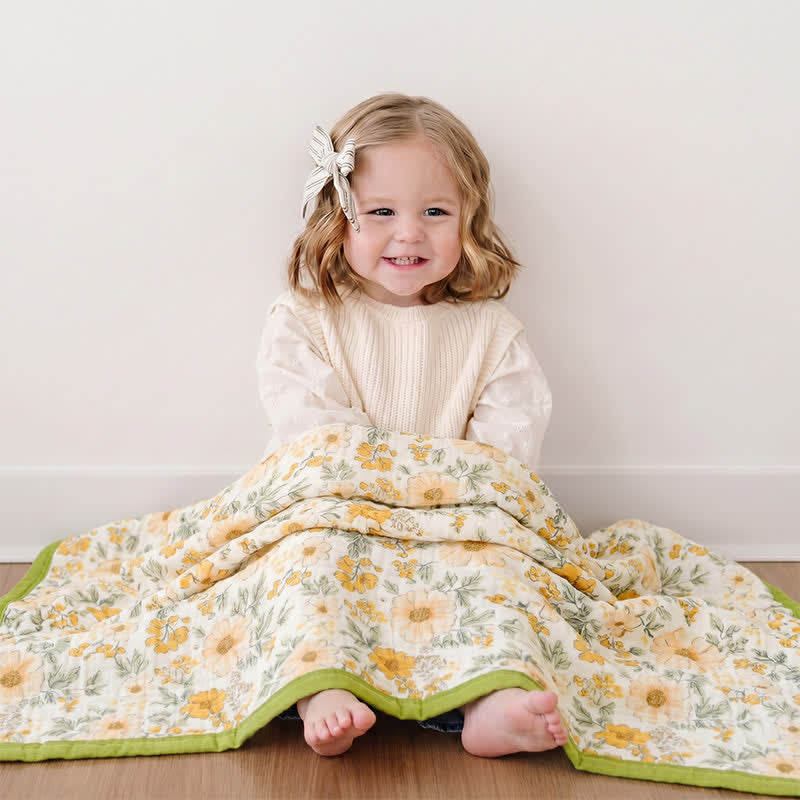 Ownkoti Meadow Bloom Yellow Cotton Gauze Blanket - image 3