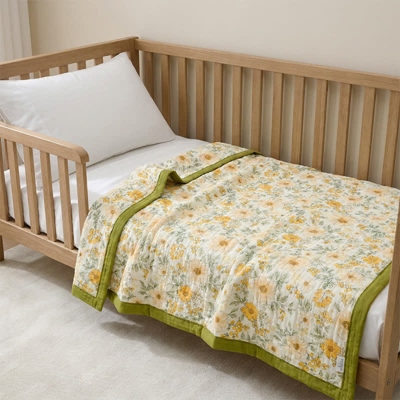 Ownkoti Meadow Bloom Yellow Cotton Gauze Blanket - image 4