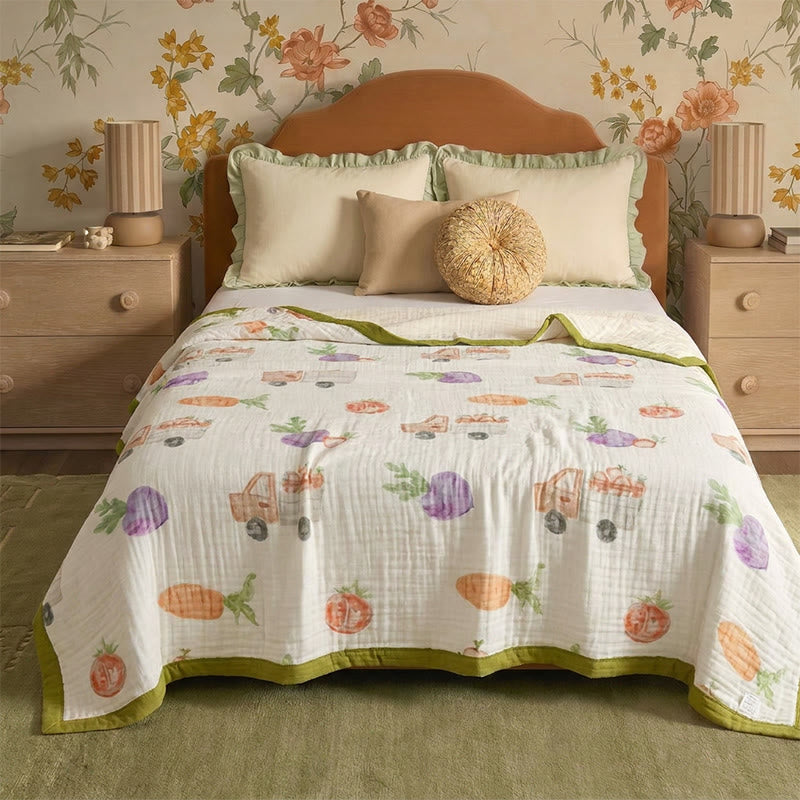 Ownkoti Garden Veggie Print Cotton Gauze Blanket - image 0