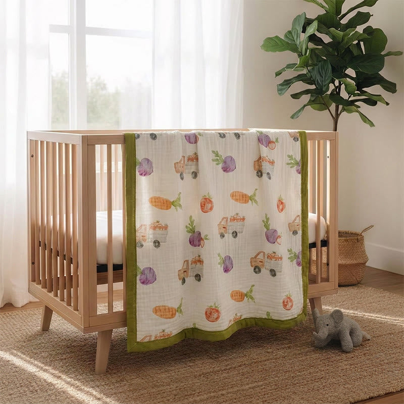 Ownkoti Garden Veggie Print Cotton Gauze Blanket - image 5