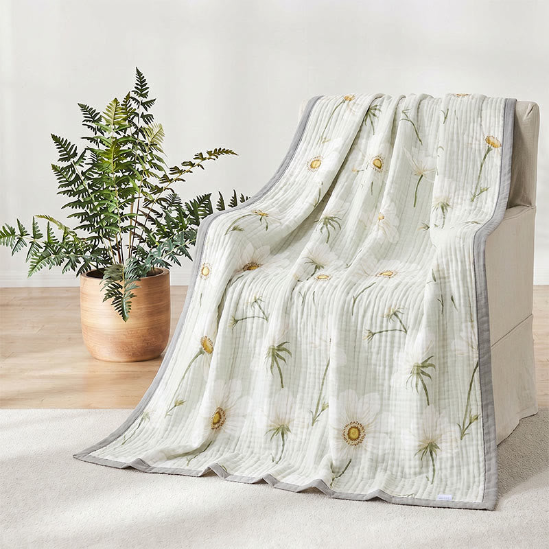 Ownkoti Soft Ivory Sunflower Cotton Blanket - image 2