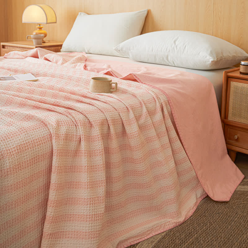 Ownkoti Textured Plaid Woven Bedspread with Scalloped Edge - Pink - 79" × 91" - image 18
