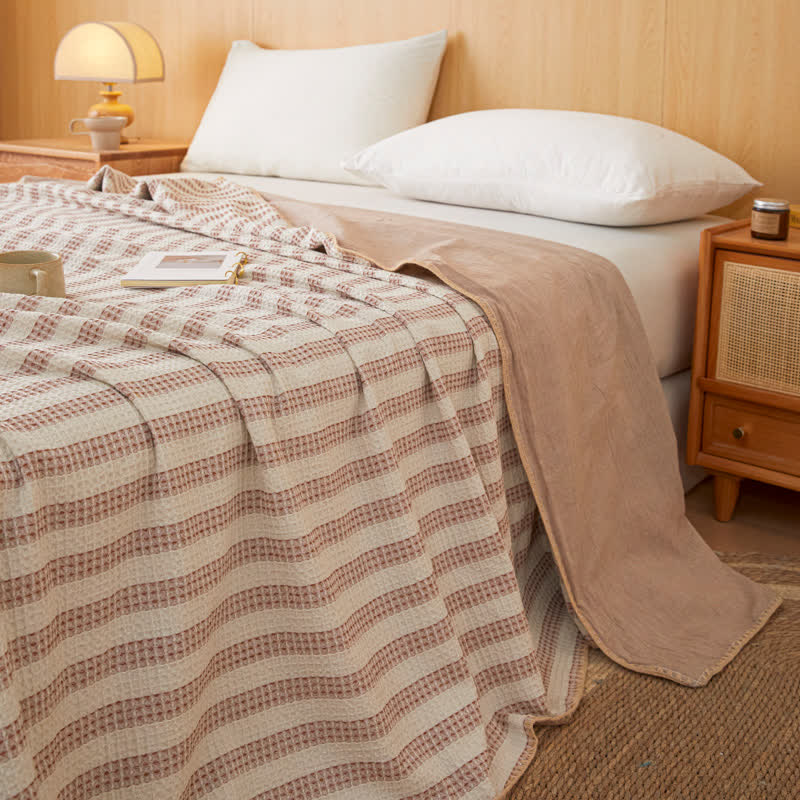 Ownkoti Textured Plaid Woven Bedspread with Scalloped Edge - Coffee - 79" × 91" - image 24