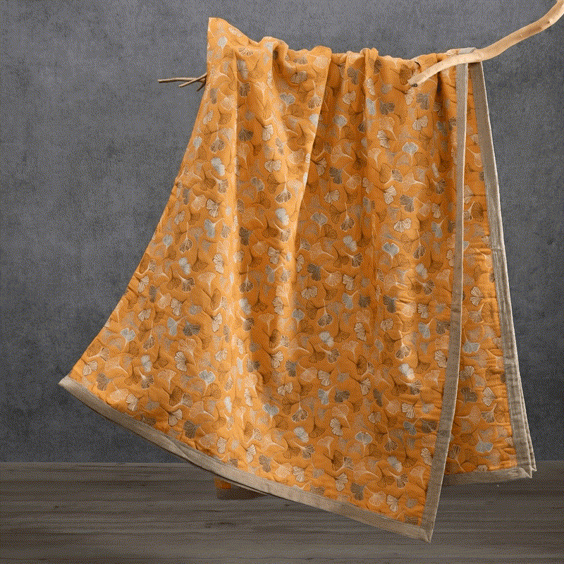 Ownkoti Golden Ginkgo Reversible Cotton Blanket - image 1