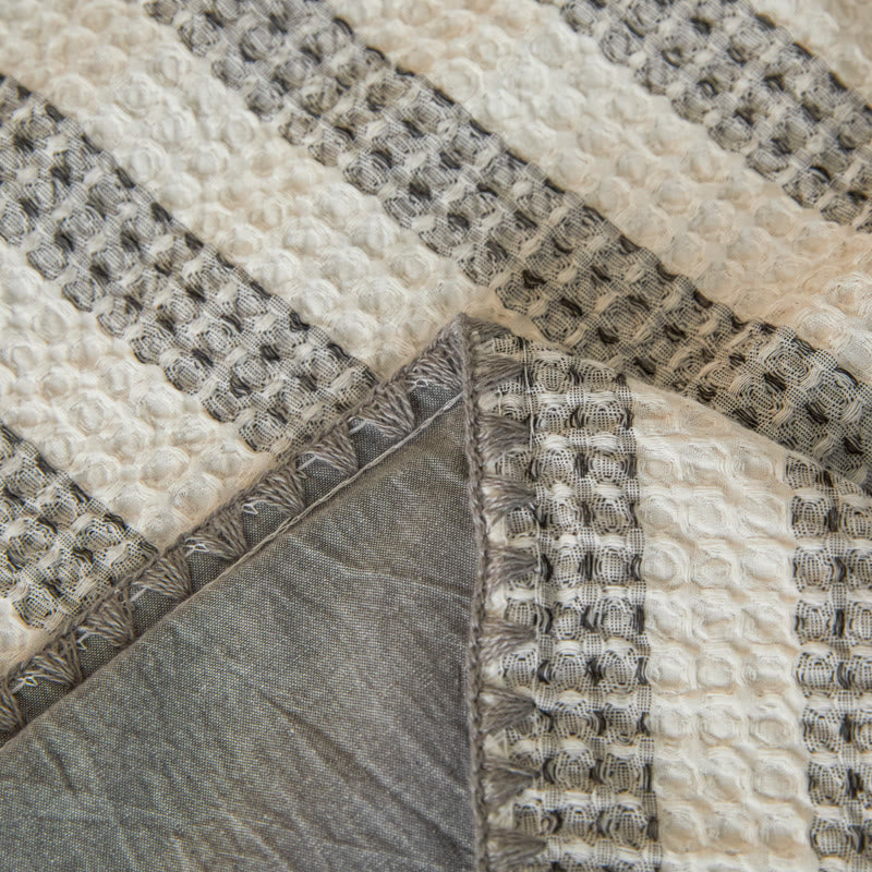 Ownkoti Textured Plaid Woven Bedspread with Scalloped Edge - image 10