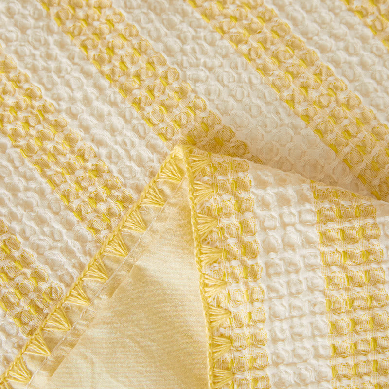 Ownkoti Textured Plaid Woven Bedspread with Scalloped Edge - image 16