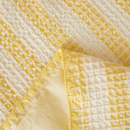 Ownkoti Textured Plaid Woven Bedspread with Scalloped Edge - image 16