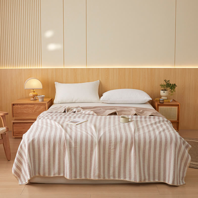 Ownkoti Textured Plaid Woven Bedspread with Scalloped Edge - image 26