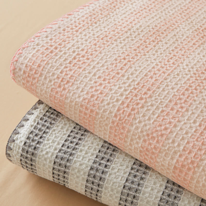 Ownkoti Textured Plaid Woven Bedspread with Scalloped Edge - image 23