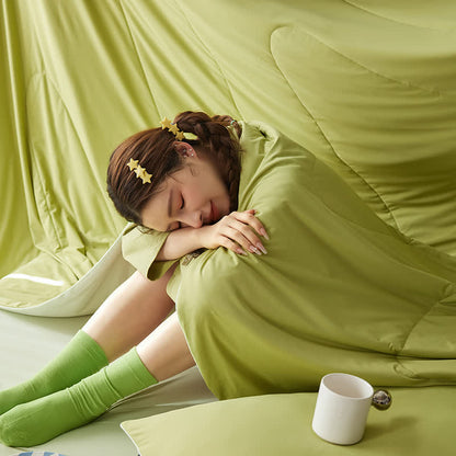 Ownkoti Nordic Cooling Lightweight Summer Comforter - Green - 79" × 91" - image 0