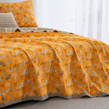 Ownkoti Golden Ginkgo Reversible Cotton Blanket - image 2