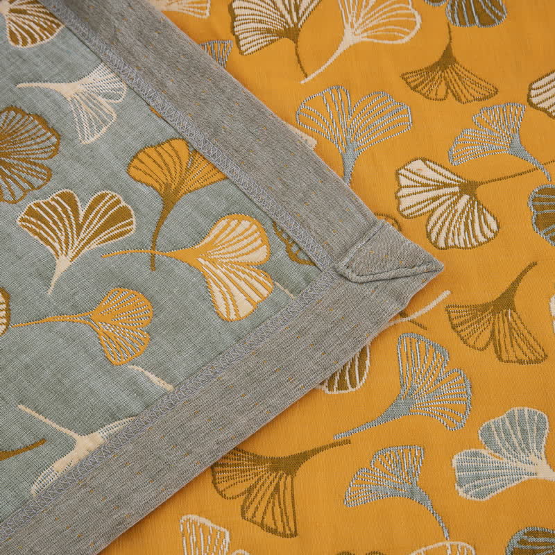 Ownkoti Golden Ginkgo Reversible Cotton Blanket - image 5