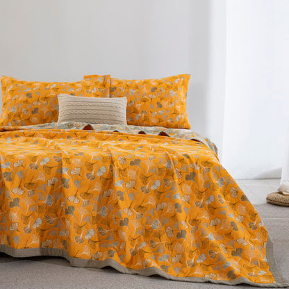 Ownkoti Golden Ginkgo Reversible Cotton Blanket - image 1