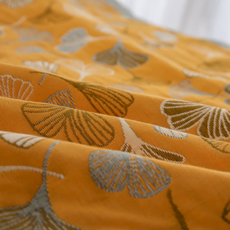 Ownkoti Golden Ginkgo Reversible Cotton Blanket - image 7