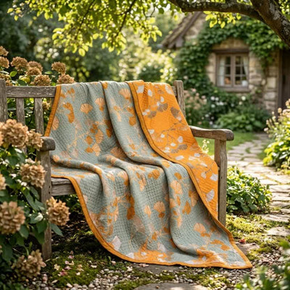 Ownkoti Reversible Ginkgo Botanical Quilted Blanket - image 4