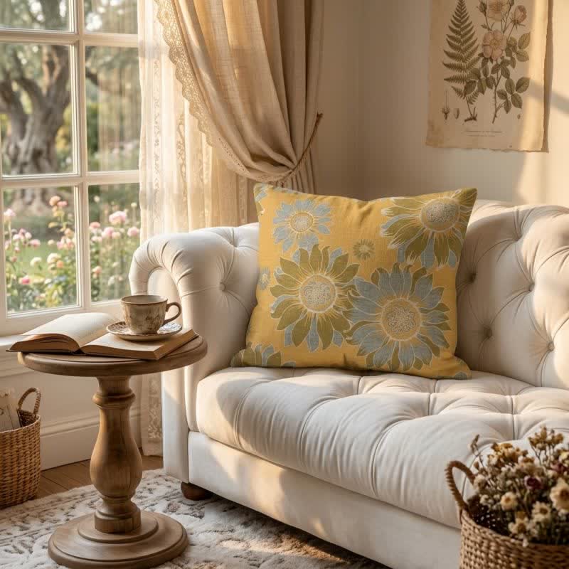 Ownkoti Sunflower Garden Floral Throw Pillow - image 1