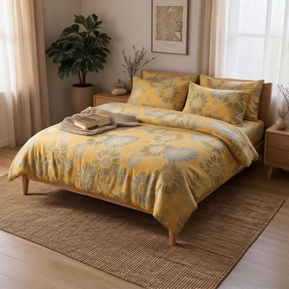 Ownkoti Vintage Sunflower Orange Cotton Bedding Set - image 2