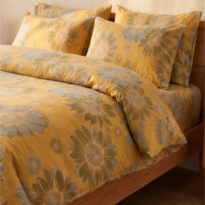 Ownkoti Vintage Sunflower Orange Cotton Bedding Set - image 1