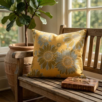 Ownkoti Sunflower Garden Floral Throw Pillow - Orange - 18" × 18" - With Insert - image 0