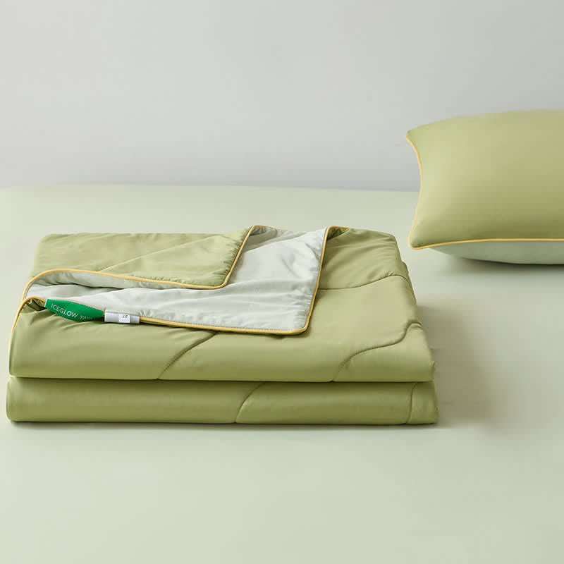 Ownkoti Double-Sided Cooling Lightweight Summer Comforter - Green - 79" × 91"  - image 6