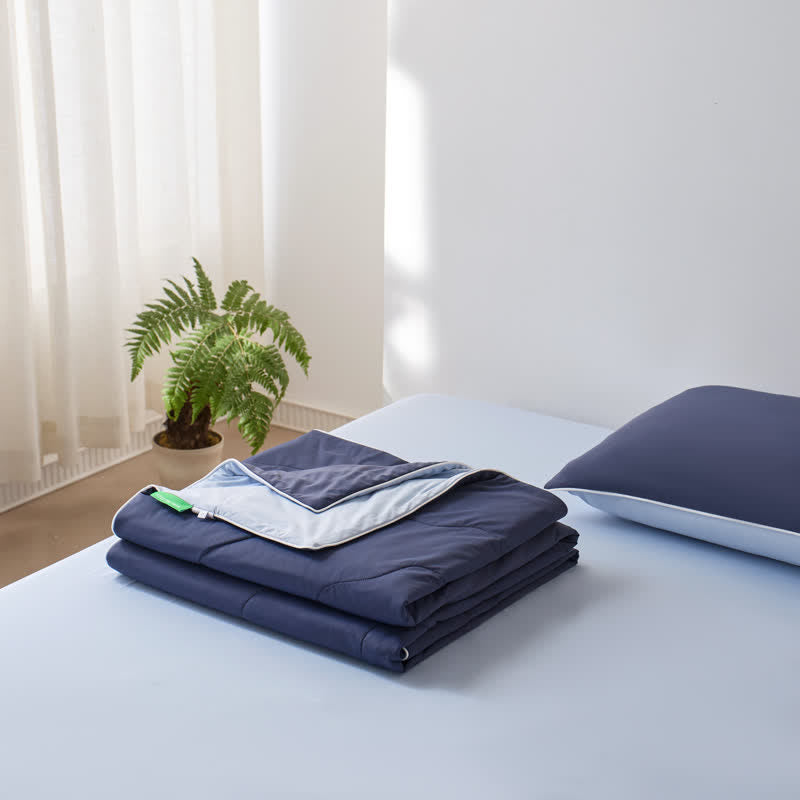 Ownkoti Double-Sided Cooling Lightweight Summer Comforter - Navy Blue - 79" × 91"  - image 19