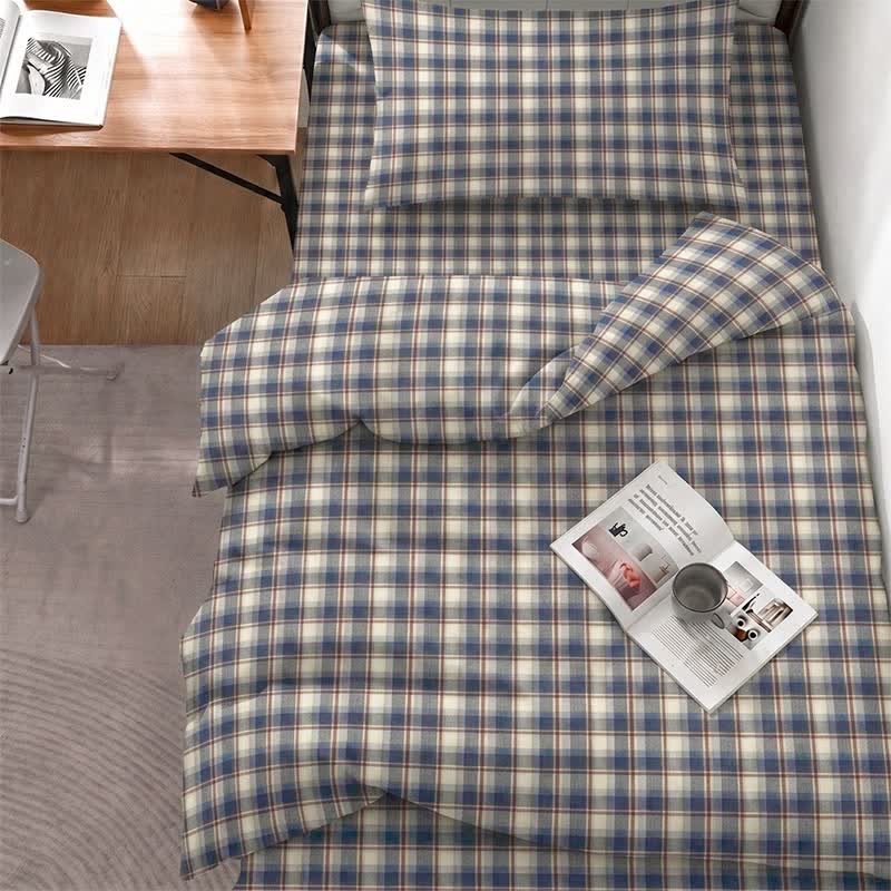 Ownkoti Pastel Plaid Twin XL Dorm Bedding Set - Twin XL - Dark Blue Plaid - 5-Piece Complete Set - image 11