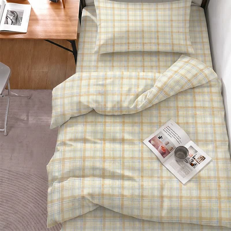 Ownkoti Thick Thin Plaid Dorm Bedding Set - image 1
