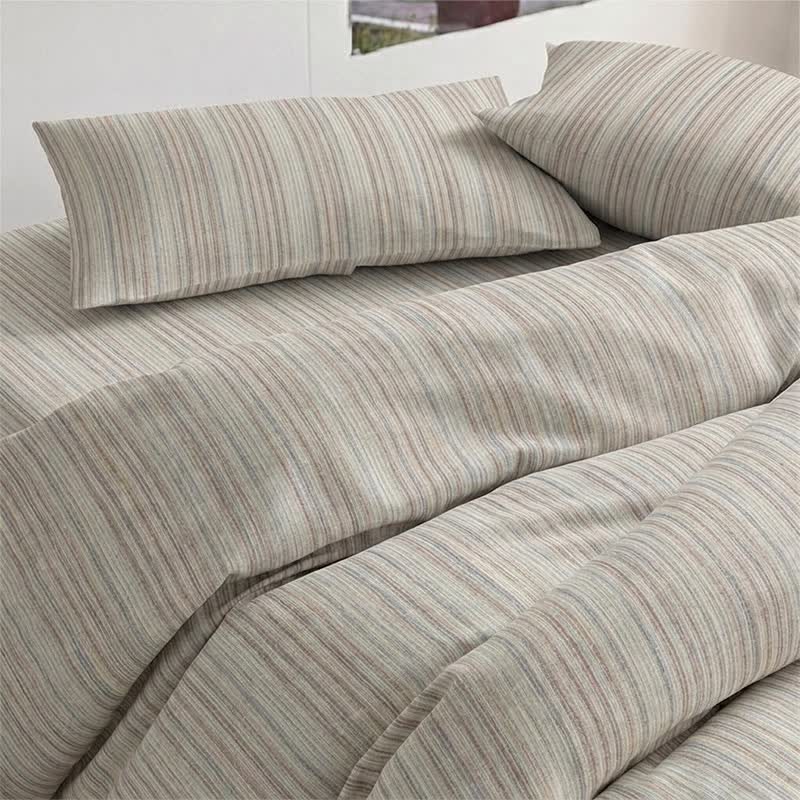 Ownkoti Minimalist Fine Stripe Neutral College Bedding Set - image 4