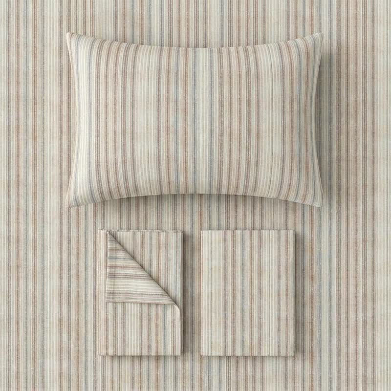 Ownkoti Minimalist Fine Stripe Neutral College Bedding Set - image 1