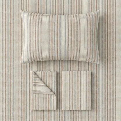 Ownkoti Minimalist Fine Stripe Neutral College Bedding Set - image 1