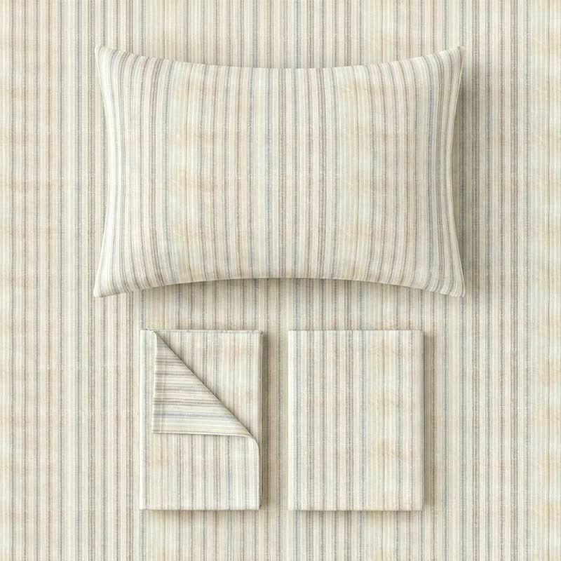 Ownkoti Minimalist Fine Stripe Neutral College Bedding Set - image 7