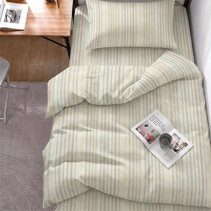 Ownkoti Minimalist Fine Stripe Neutral College Bedding Set - Twin XL - Beige Stripe - 5-Piece Complete Set - image 6