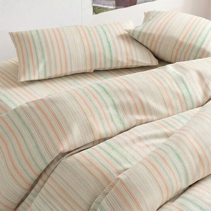Ownkoti Pastel Pinstripe Minimalist Dorm Bedding Set - image 4