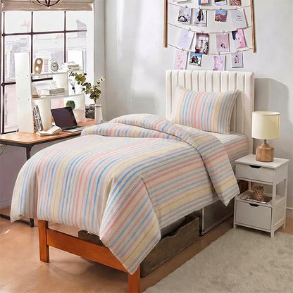 Ownkoti Pastel Pinstripe Minimalist Dorm Bedding Set - image 8