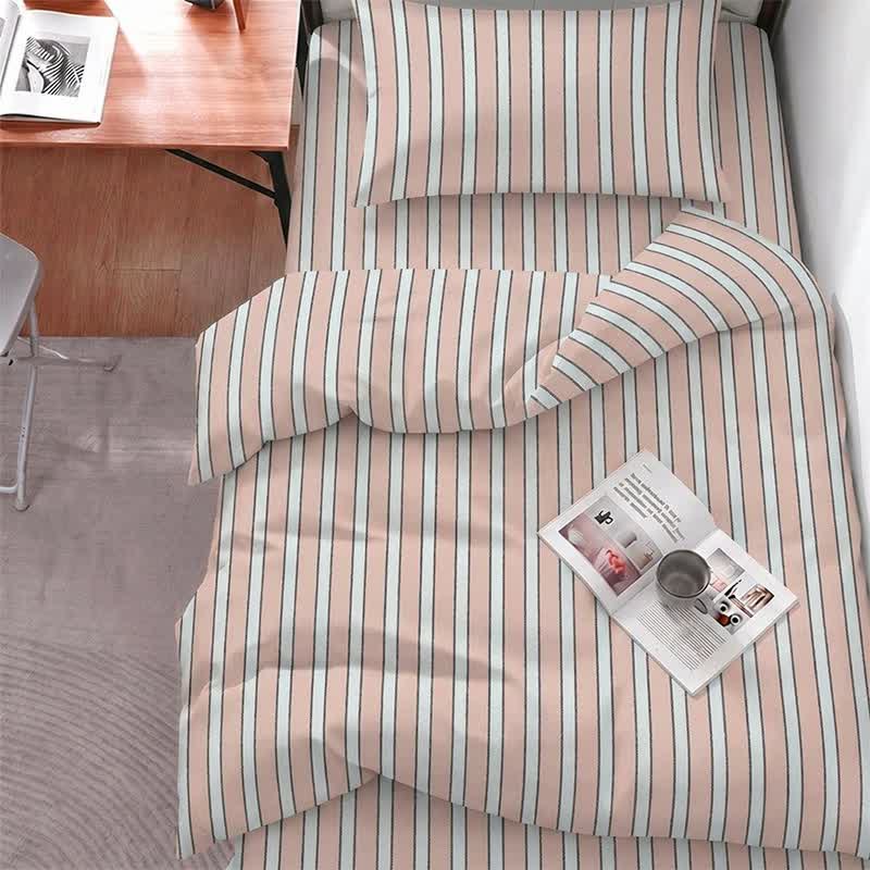 Ownkoti Modern Two-Tone Stripe Bedding Set - Twin XL - Pink Stripe - 5-Piece Complete Set - image 6