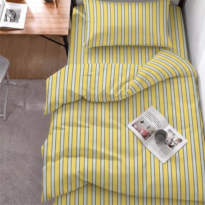 Ownkoti Modern Two-Tone Stripe Bedding Set - Twin XL - Yellow Stripe - 5-Piece Complete Set - image 0