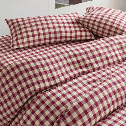 Ownkoti Red Gingham Twin XL Dorm Bedding Set - image 3