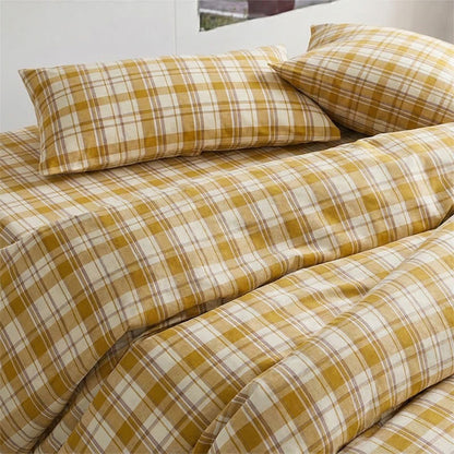 Ownkoti Mustard Plaid Twin XL Dorm Bedding Set - Twin XL - Yellow Plaid - 5-Piece Complete Set - image 0