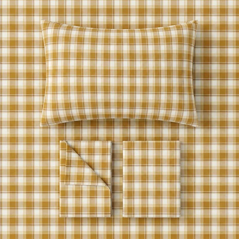 Ownkoti Mustard Plaid Twin XL Dorm Bedding Set - image 2