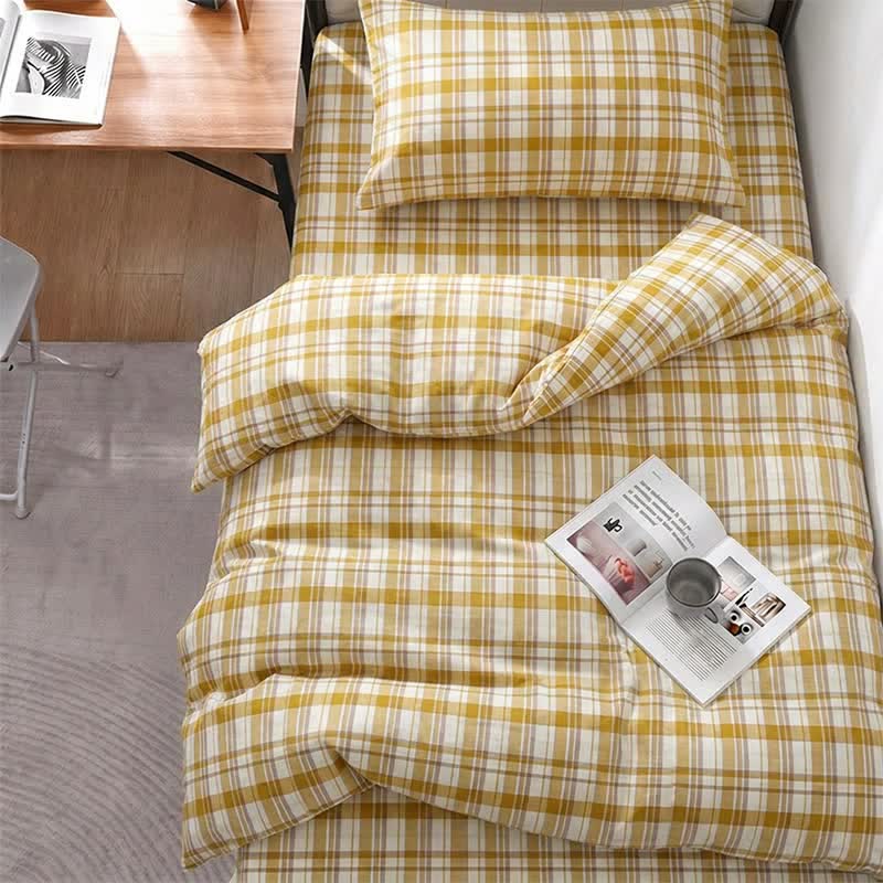 Ownkoti Mustard Plaid Twin XL Dorm Bedding Set - image 1