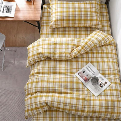 Ownkoti Mustard Plaid Twin XL Dorm Bedding Set - image 1
