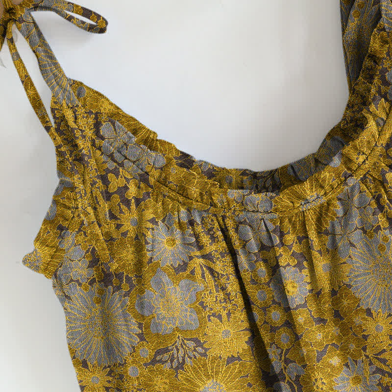 Ownkoti Vintage Floral Tie Strap Loungewear Set - image 7