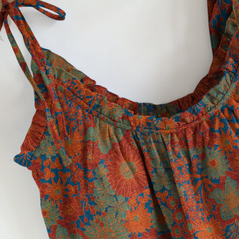 Ownkoti Vintage Floral Tie Strap Loungewear Set - image 4