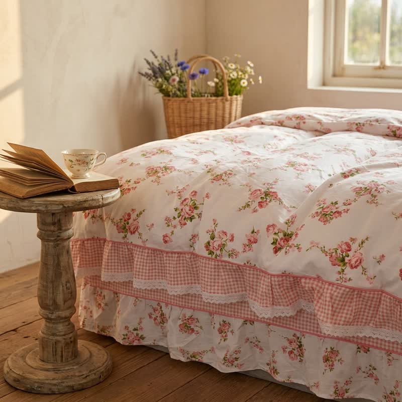 Ownkoti Vintage Floral Ruffle Cotton Bedding Set - image 3