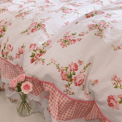 Ownkoti Vintage Floral Ruffle Cotton Bedding Set - image 5